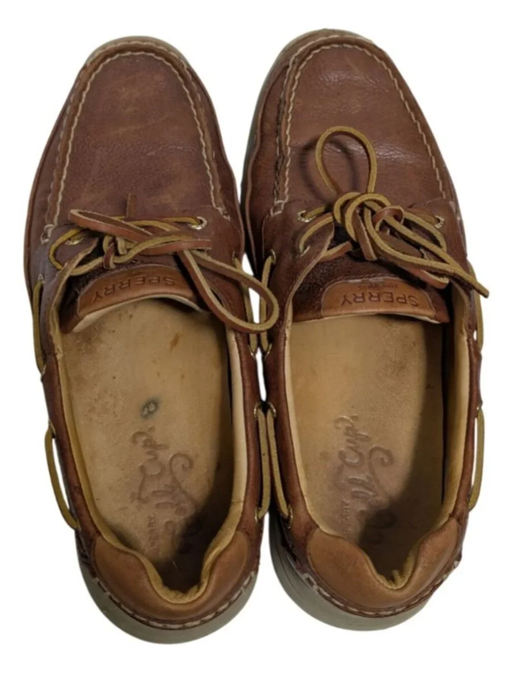 Sperry Gold Cup Authentic Original Boat Shoes Mens 11 Brown Leather 2-Eye Preppy